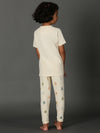 Bamboo Cotton Co-ord Set | Solid Short Sleeve Top and Printed Pant | Girls