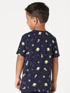 Bamboo Cotton Co-ord Set | Printed Short Sleeve Top and Solid Pant | Boys