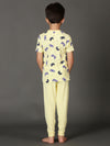 Bamboo Cotton Co-ord Set | Printed Short Sleeve Top and Solid Pant | Boys