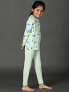 Bamboo Cotton Co-ord Set | Printed Long Sleeve Top and Solid Pant | Girls