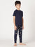 Bamboo Cotton Co-ord Set | Solid Short Sleeve Top and Printed Pant | Boys