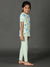 Bamboo Cotton Co-ord Set | Printed Short Sleeve Top and Solid Pant | Girls
