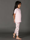 Bamboo Cotton Co-ord Set | Solid Short Sleeve Top and Printed Pant | Girls