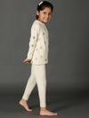 Bamboo Cotton Co-ord Set | Printed Long Sleeve Top and Solid Pant | Girls