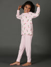 Bamboo Cotton Co-ord Set | Printed Long Sleeve Top and Solid Pant | Girls
