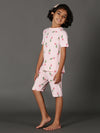 Bamboo Cotton Co-ord Set | Full Printed Top and Shorts | Girls