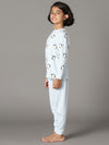 Bamboo Cotton Co-ord Set | Printed Long Sleeve Top and Solid Pant | Girls