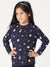 Bamboo Cotton Co-ord Set | Printed Long Sleeve Top and Solid Pant | Girls