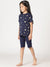 Bamboo Cotton Co-ord Set | Printed Top and Solid Shorts | Girls