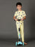 Bamboo Cotton Co-ord Set | Printed Short Sleeve Top and Solid Pant | Boys