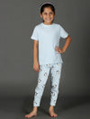 Bamboo Cotton Co-ord Set | Solid Short Sleeve Top and Printed Pant | Girls