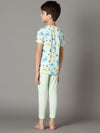 Bamboo Cotton Co-ord Set | Printed Short Sleeve Top and Solid Pant | Boys