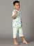 Bamboo Cotton Co-ord Set | Printed Top and Solid Shorts | Boys
