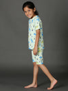 Bamboo Cotton Co-ord Set | Full Printed Top and Shorts | Girls
