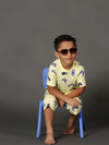 Bamboo Cotton Co-ord Set | Full Printed Top and Shorts | Boys