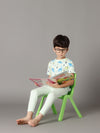 Bamboo Cotton Co-ord Set | Printed Short Sleeve Top and Solid Pant | Boys
