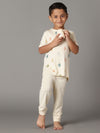 Bamboo Cotton Co-ord Set | Printed Short Sleeve Top and Solid Pant | Boys
