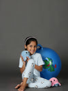 Bamboo Cotton Co-ord Set | Solid Short Sleeve Top and Printed Pant | Girls